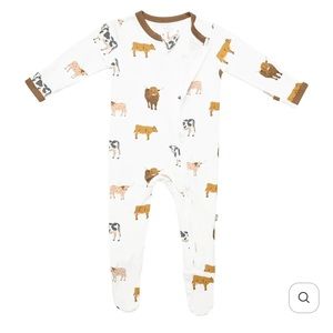 Kyte baby zippered footie-cow print